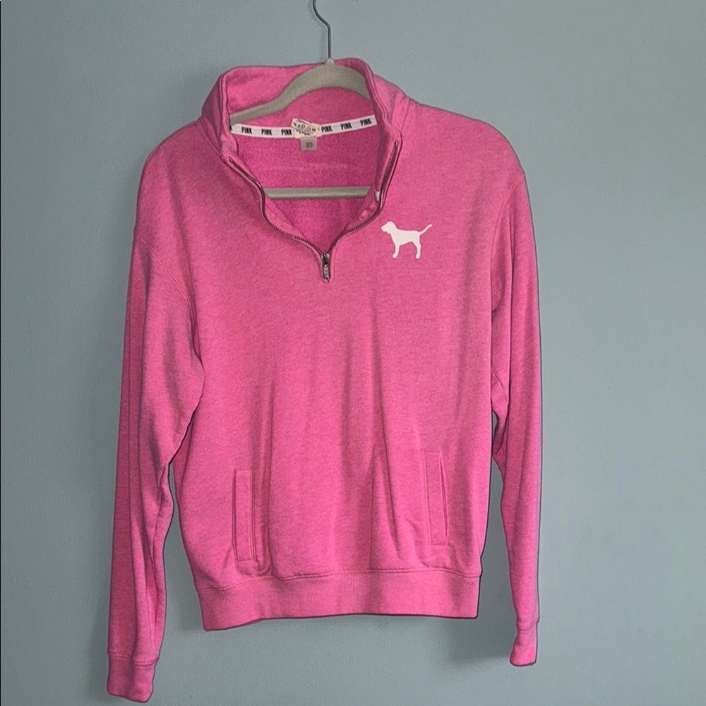 Victoria's Secret Pink Long Sleeve Fitted Hoodie with Polo Collar